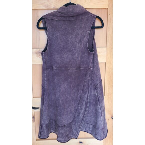 Testimony Los Angeles Lagenlook Sleeveless Cardigan Brown Layered Look SMALL S - Picture 2 of 8